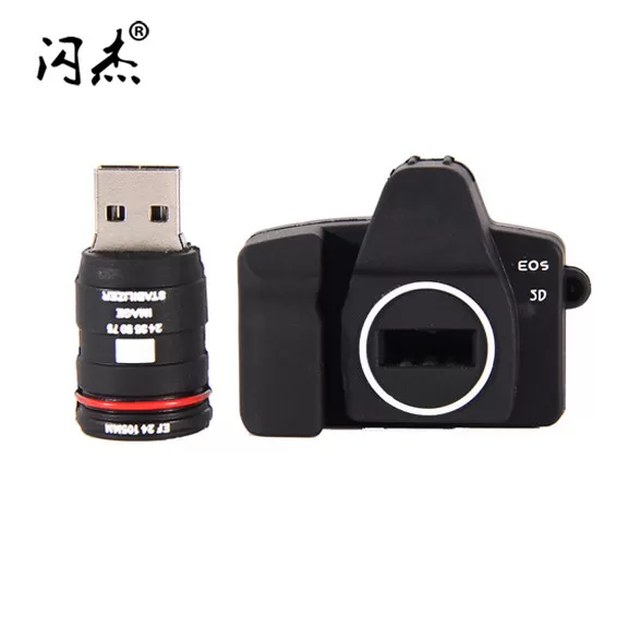 单反相机U盘64Gb 卡通32创意广告定制礼品优盘摄影机 硅胶pvc开模