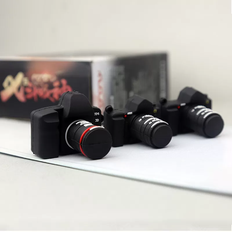 单反相机U盘64Gb 卡通32创意广告定制礼品优盘摄影机 硅胶pvc开模