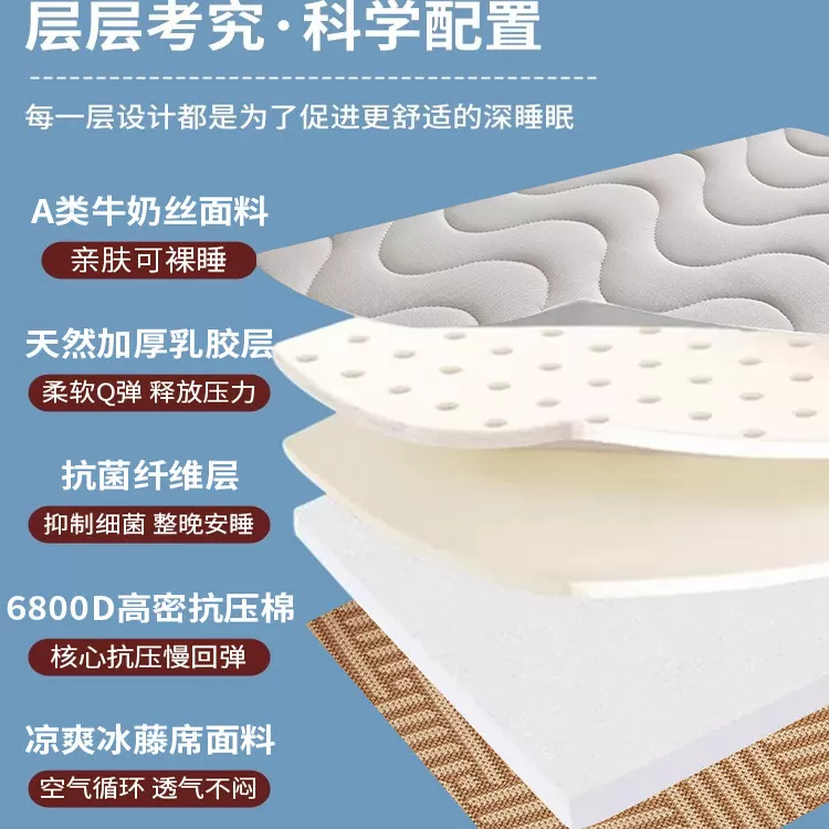 冰丝凉席双面床垫软垫家用卧室垫子学生宿舍单人租房专用冬夏两用