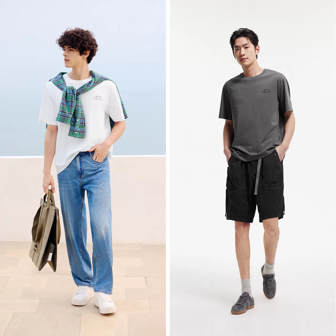 凉感T|森马短袖T恤男夏季国风速干抑菌遮热针织衫小宽松印花上衣