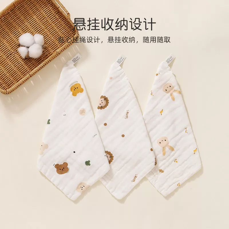 婴儿口水巾新生儿纯棉超软小方巾宝宝专用洗脸巾儿童用品纱布毛巾