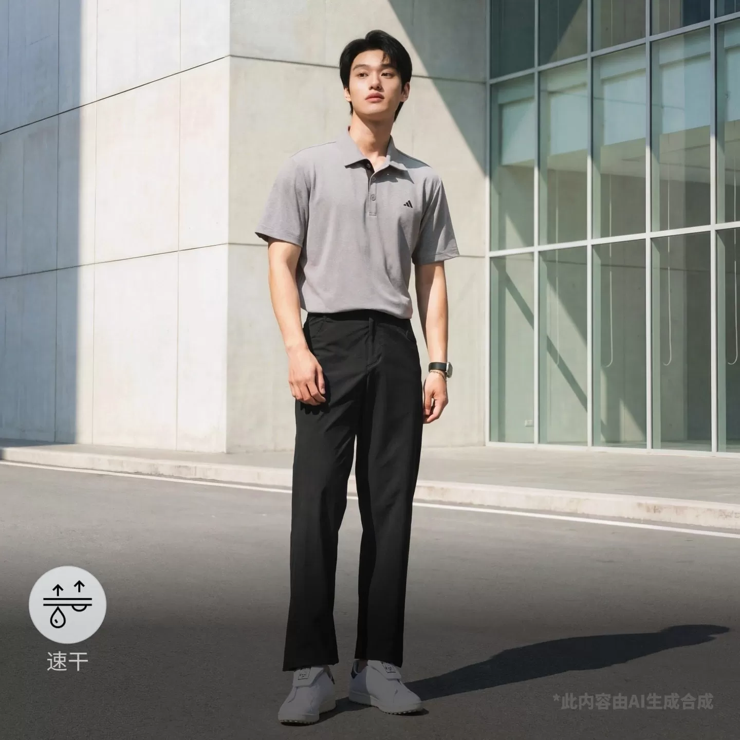 速干商务高尔夫运动翻领短袖POLO衫轻薄上衣男夏季adidas阿迪达斯