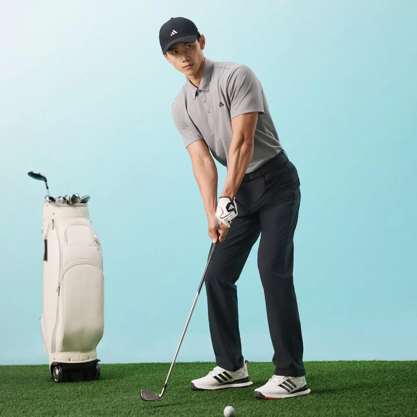 速干商务高尔夫运动翻领短袖POLO衫轻薄上衣男夏季adidas阿迪达斯