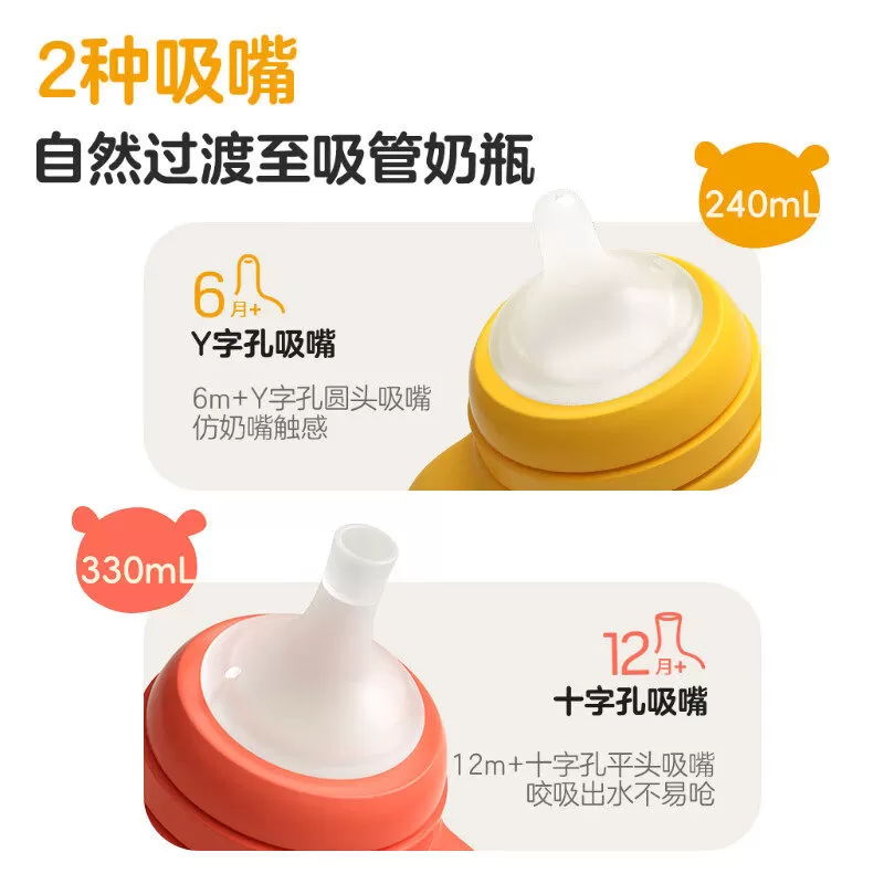 【自营】贝亲/Pigeon自然离乳重力球吸管杯奶瓶PPSU双把手奶瓶
