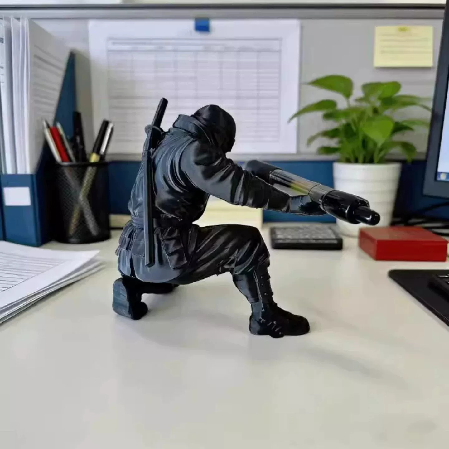 忍者笔架3d打印手办桌面装饰创意收纳多功能笔筒个性桌面装饰摆件