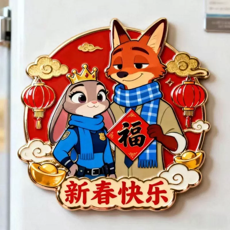 疯狂动物城周边亚克力磁吸卡通冰装饰高颜潮流可爱好剧冰箱贴礼物