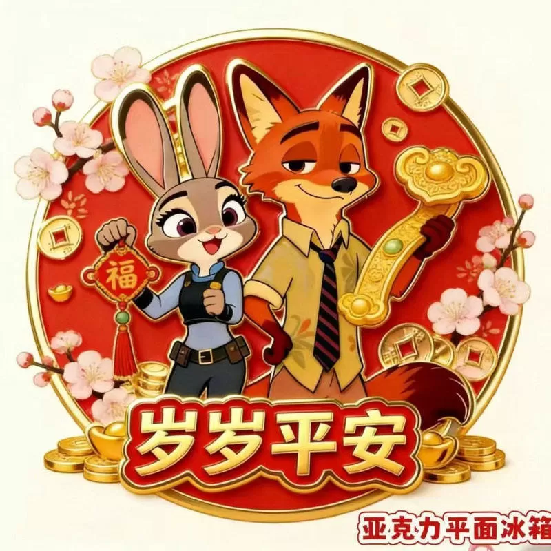疯狂动物城周边亚克力磁吸卡通冰装饰高颜潮流可爱好剧冰箱贴礼物