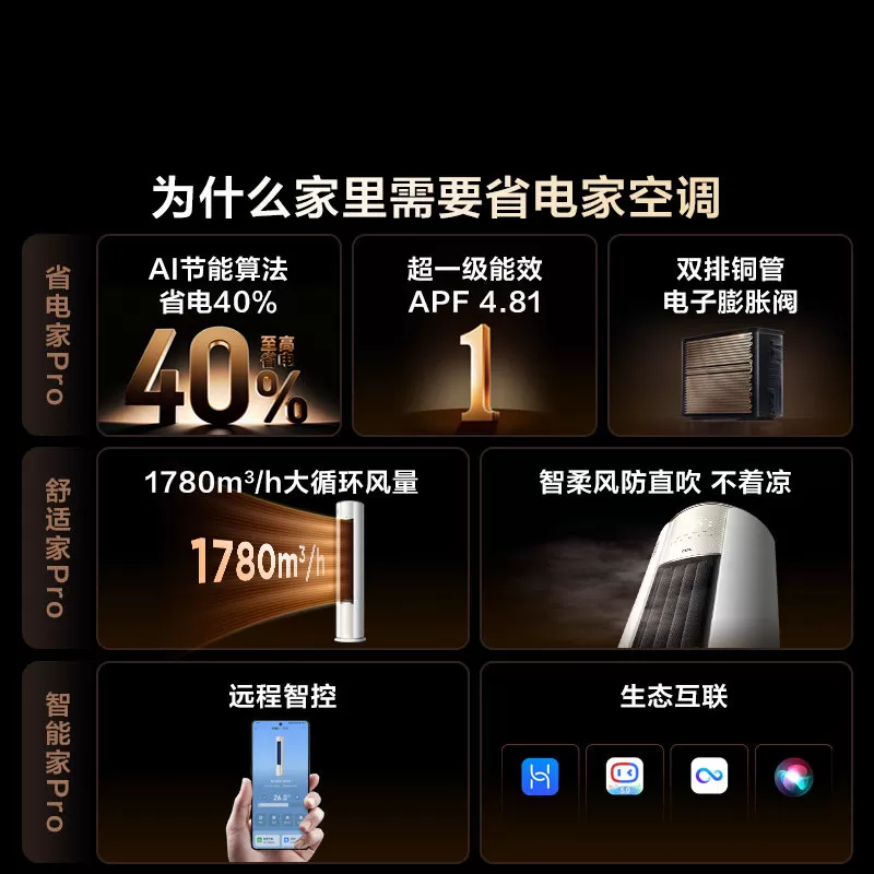 【百亿补贴】TCL空调省电家Pro大3匹家用客厅冷暖变频圆柱柜机