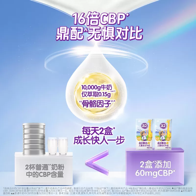 【丁香妈妈推荐】a2臻自高儿童成长牛奶125ml*4支宝宝营养牛奶