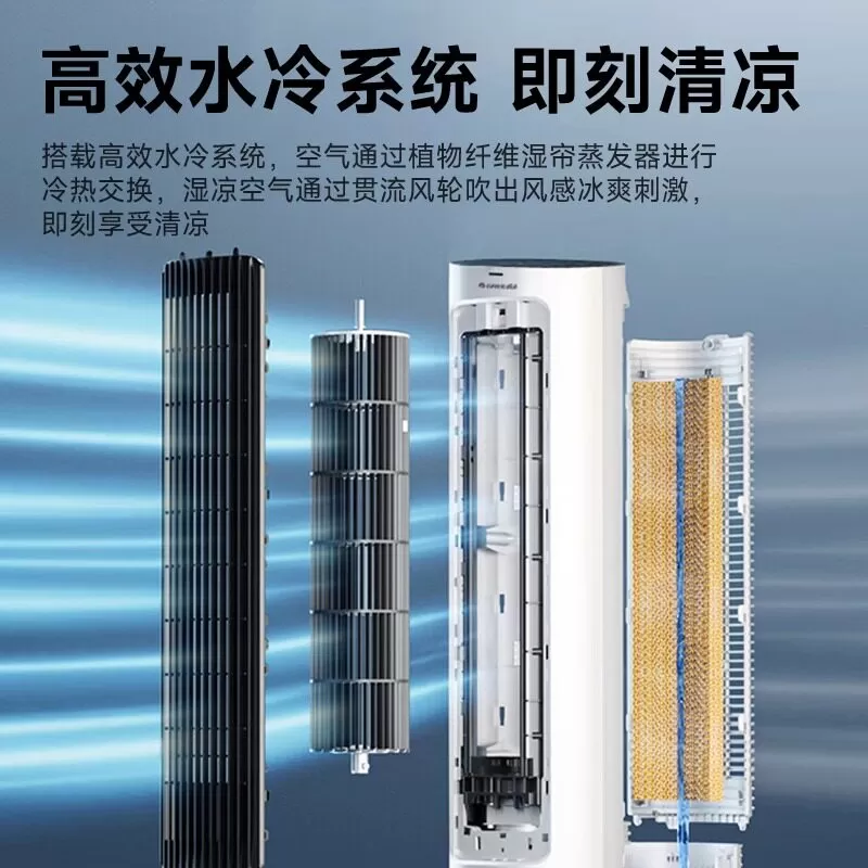 格力空调扇语音智控家用卧室冷风机冷气扇空调风扇制冷风扇水冷