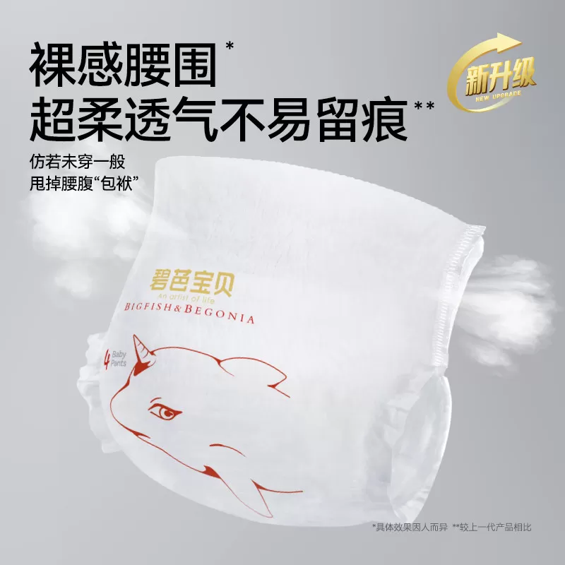碧芭宝贝大鱼海棠pro系列纸尿裤拉拉训练裤超薄透气NB-4XL码*2包