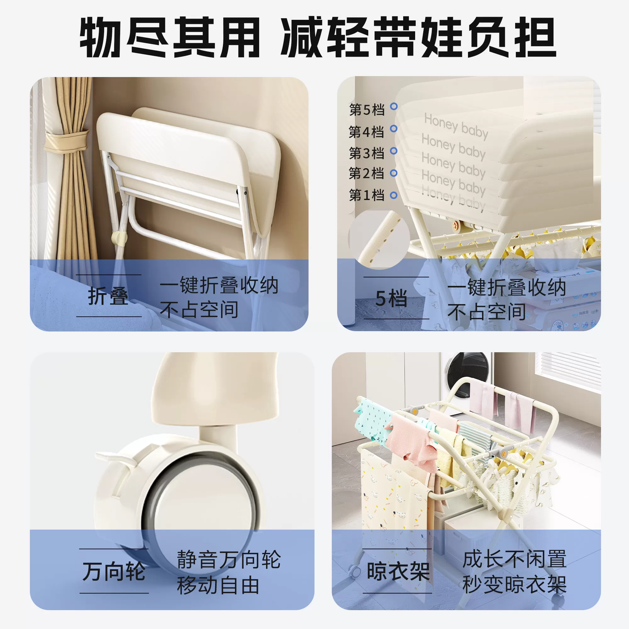 尿布台婴儿护理台新生儿宝宝换尿布全包围多功能收纳可折叠护理台