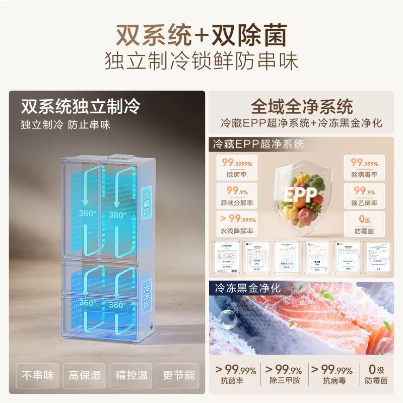 【新品首发】海尔云溪双系统501L法式多门超薄零嵌自动制冰电冰箱