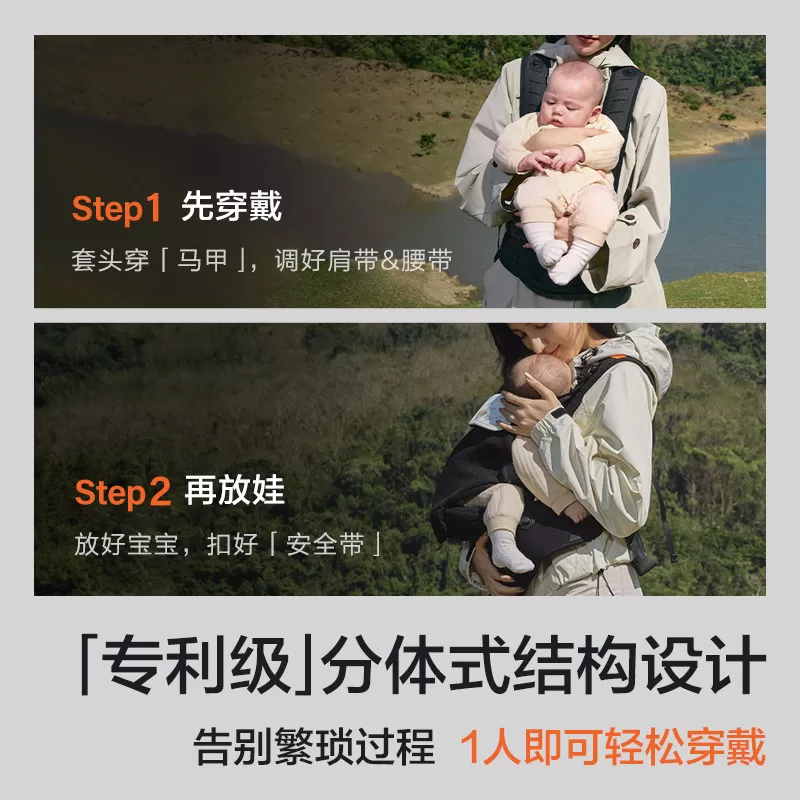 【李佳琦618母婴节预售付定金】两只兔子洞感4D腰凳婴儿背带透气