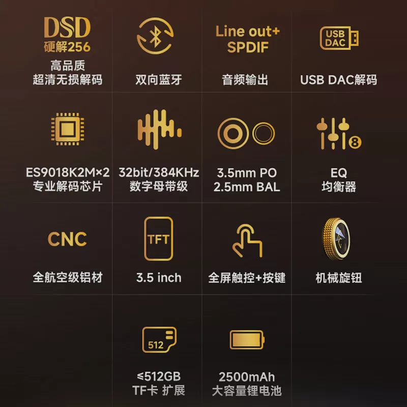 爱国者无损Hifi播放器A+听歌神器mp3音乐随身听母带级DSD蓝牙DAC