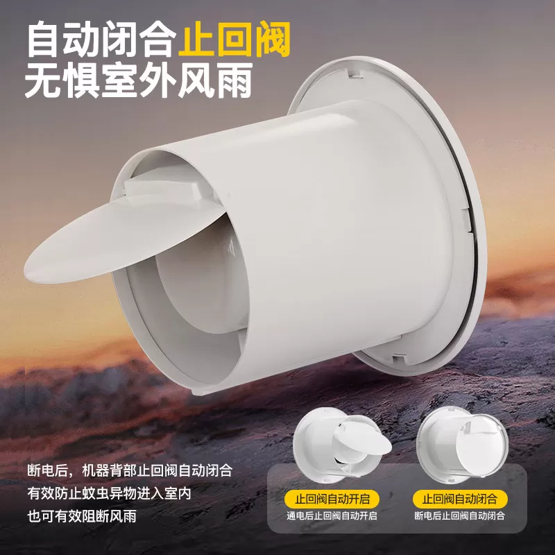 顾家排气扇卫生间换气扇墙壁式浴室厨房抽风机圆形排风扇强力静音
