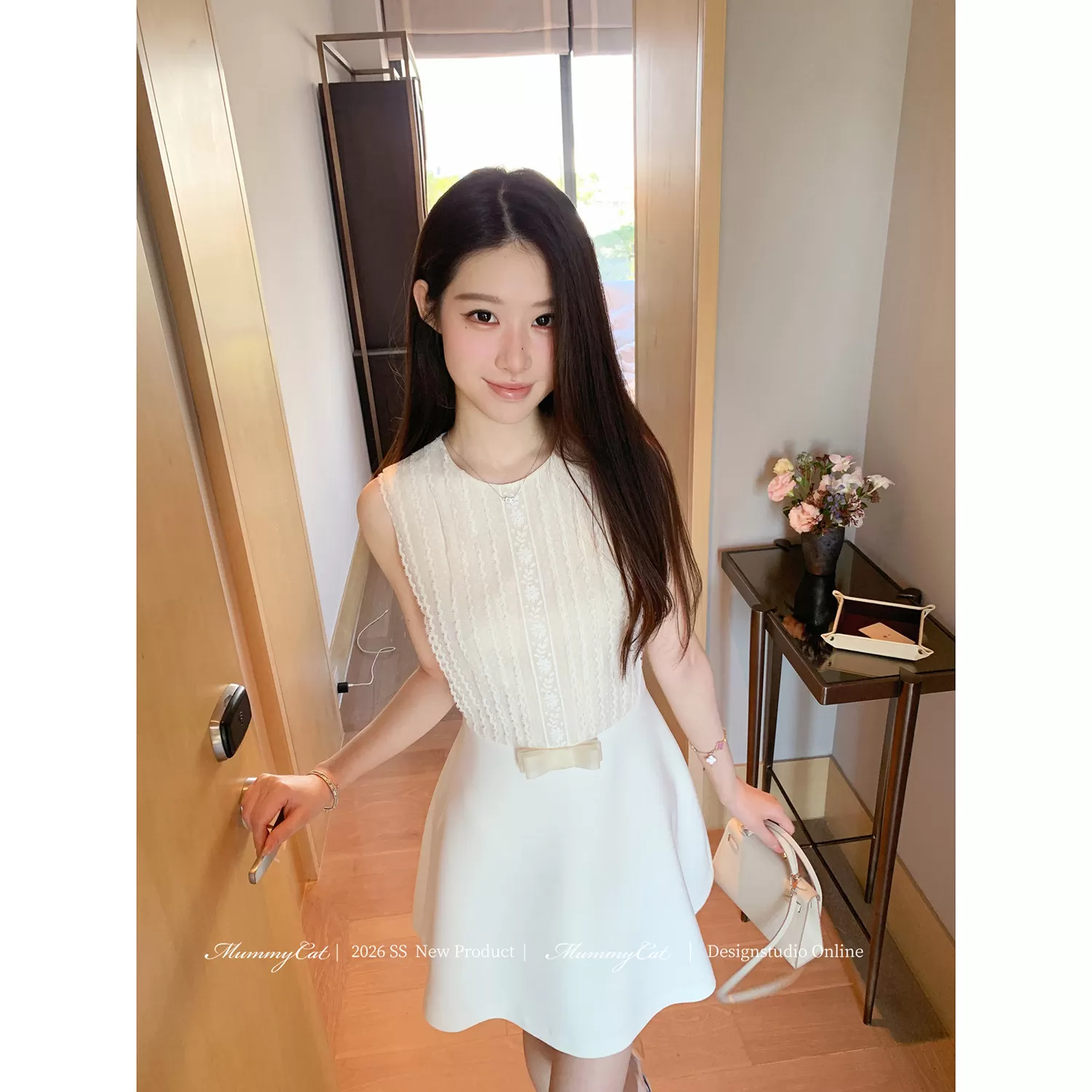 Mummy Cat下蛋喵【唐妮公主】26新品花边网纱拼接气质千金连衣裙