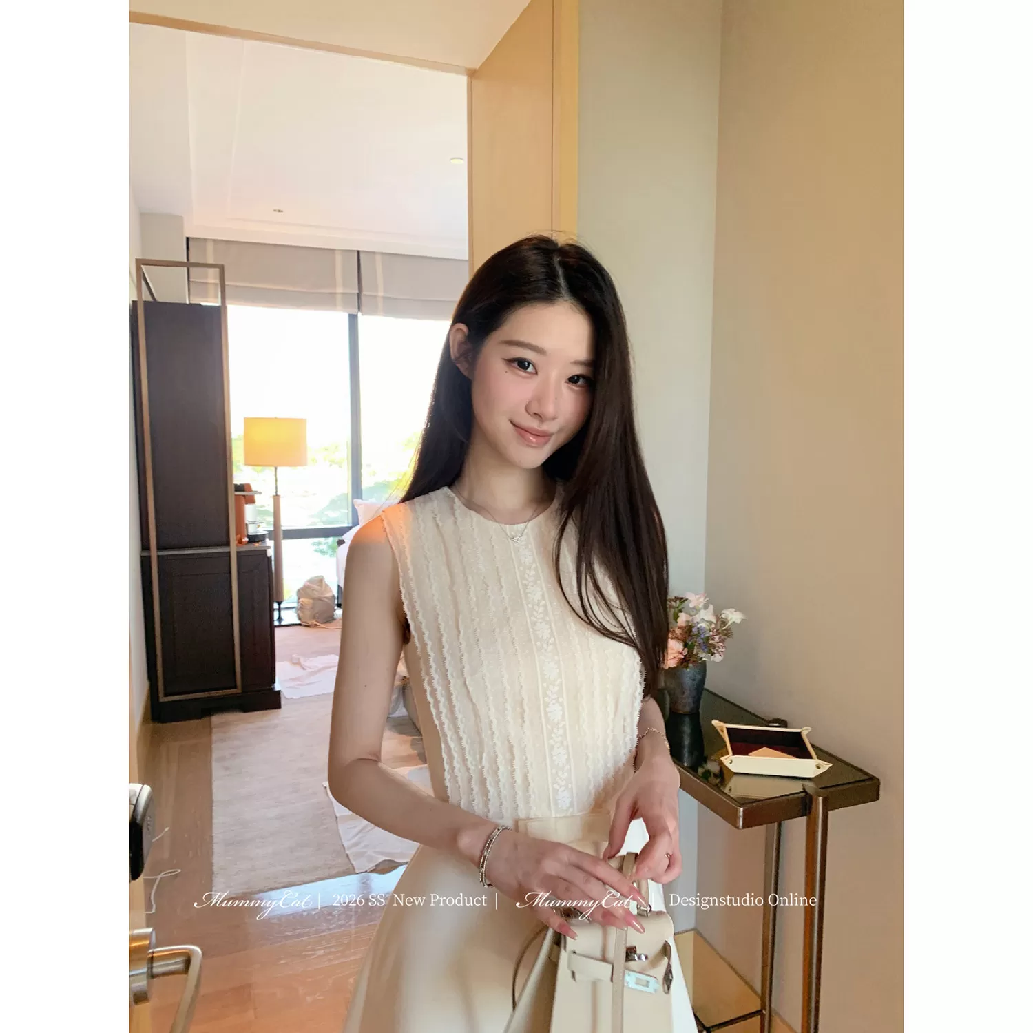 Mummy Cat下蛋喵【唐妮公主】26新品花边网纱拼接气质千金连衣裙