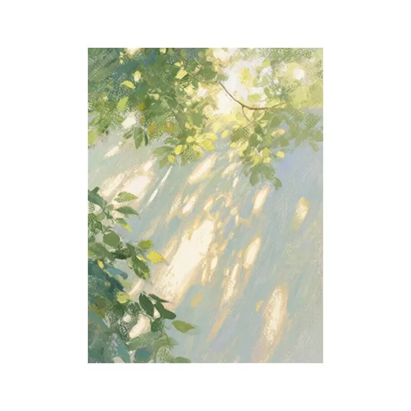 成品光影植物治愈艺术客厅装饰画油画风景小众高级卧室玄关摆挂画