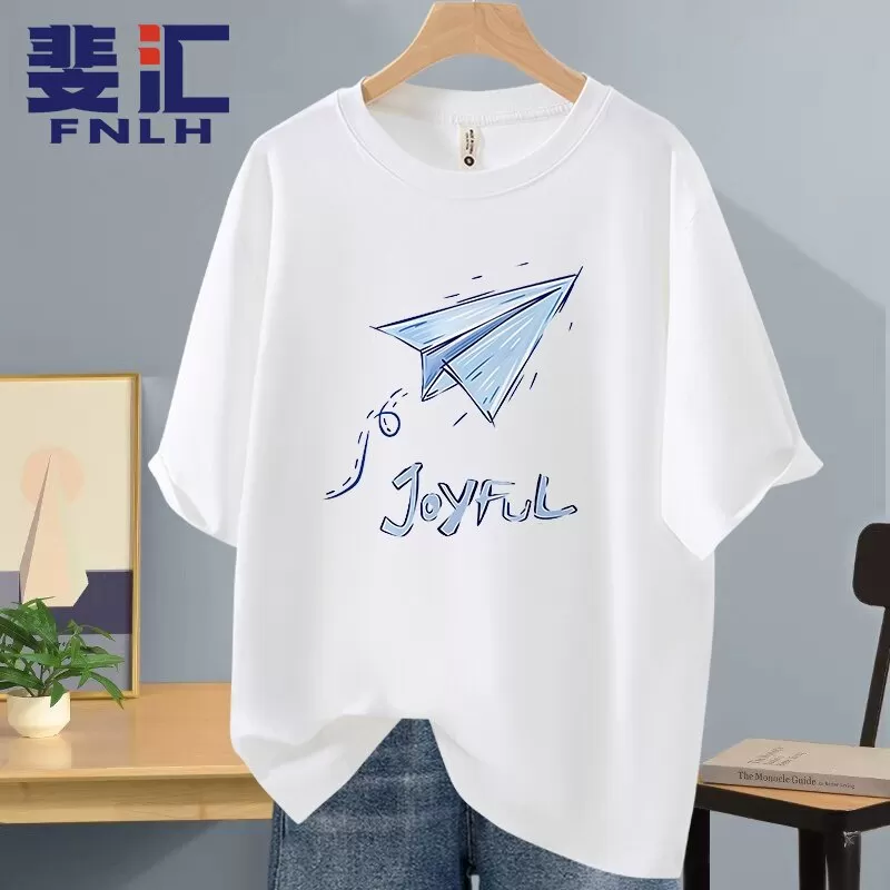 FNLH/斐汇短袖t恤男纯棉2026夏季新款青少年美式高街潮牌打底衫