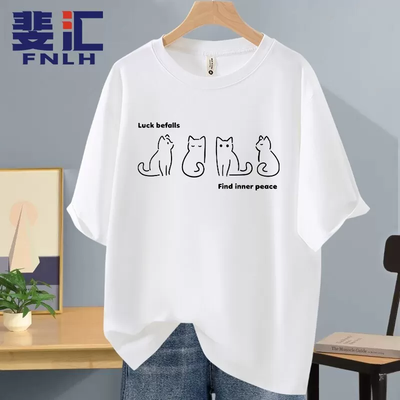 FNLH/斐汇短袖t恤男纯棉2026夏季新款青少年美式高街潮牌打底衫