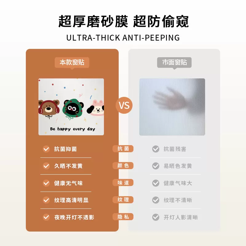 卫生间窗户防窥隐私膜浴室厕所玻璃窗贴膜静电磨砂贴纸防走光透光