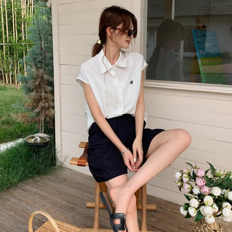 【所有女生的衣橱直播间】二茵ERYIN落肩袖七分袖长袖衬衫/五分裤