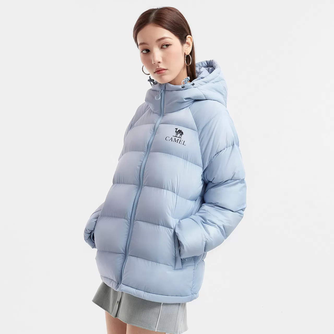骆驼女装短款羽绒服冬季新款90绒防风御寒保暖连帽面包服羽绒外套