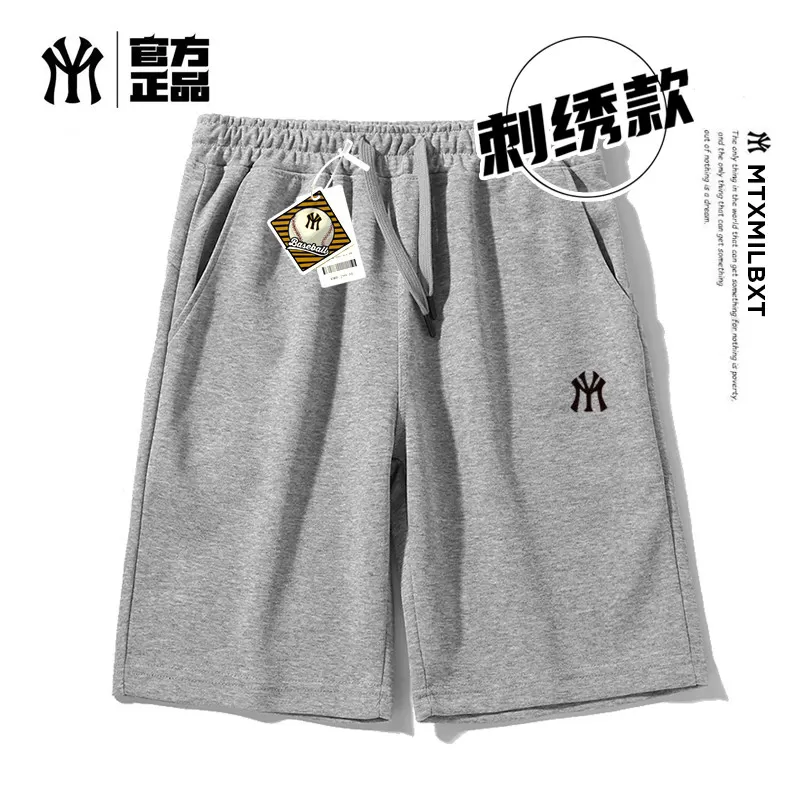 26夏季新款华棉洋基队潮牌印花短裤男女同款潮牌运动休闲五分裤