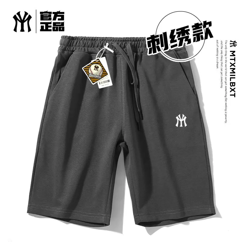 26夏季新款华棉洋基队潮牌印花短裤男女同款潮牌运动休闲五分裤
