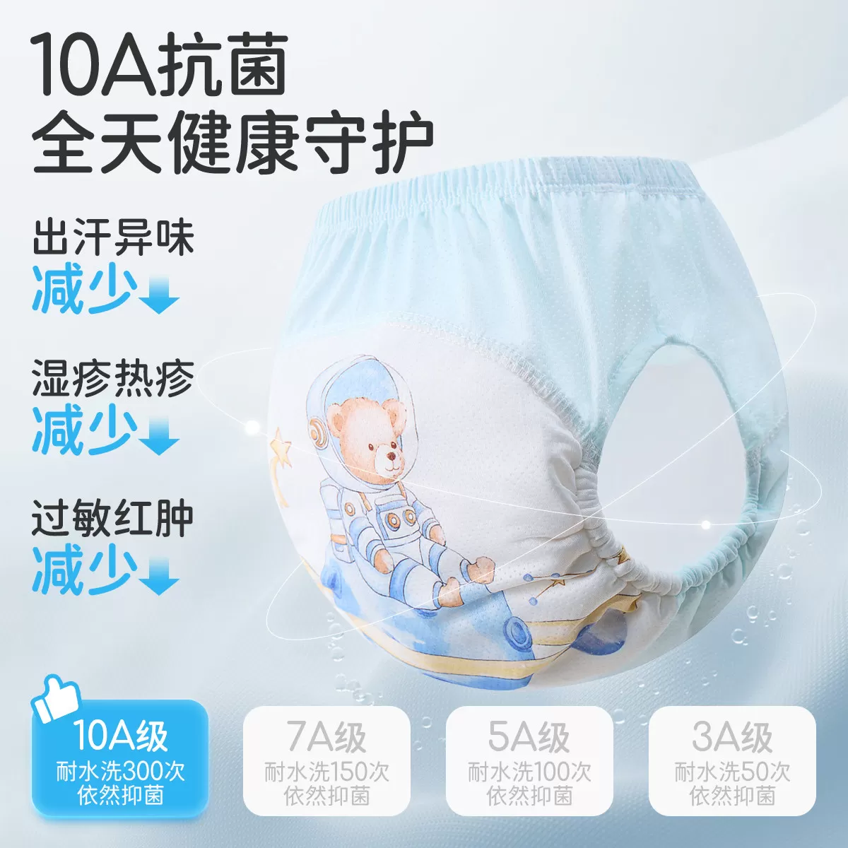 婧麒婴儿戒尿不湿训练裤透气防漏宝宝如厕训练裤立体可水洗尿布裤