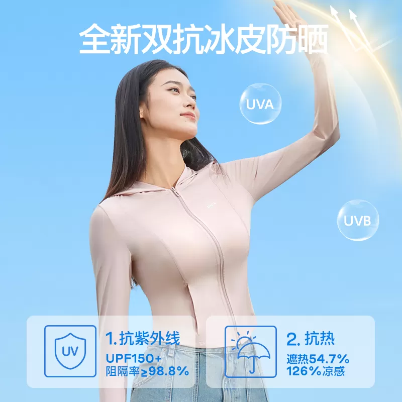 SIINSIIN冰皮轻塑防晒衣女款修身外穿显瘦夏季薄防紫外线防晒服TK