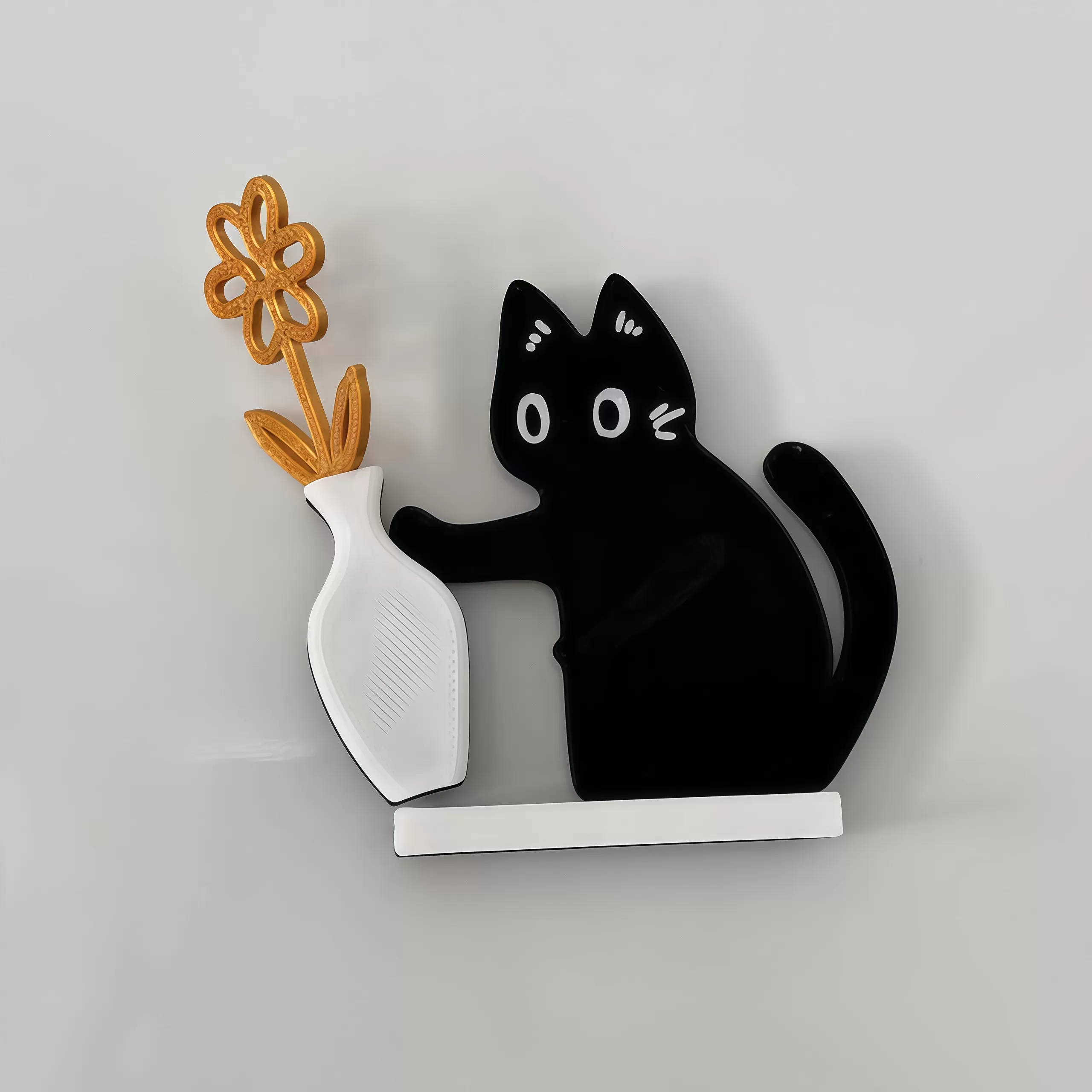 猫咪胡须收纳冰箱贴猫胡子毛发收集神器小猫推瓶子可爱立牌磁吸贴