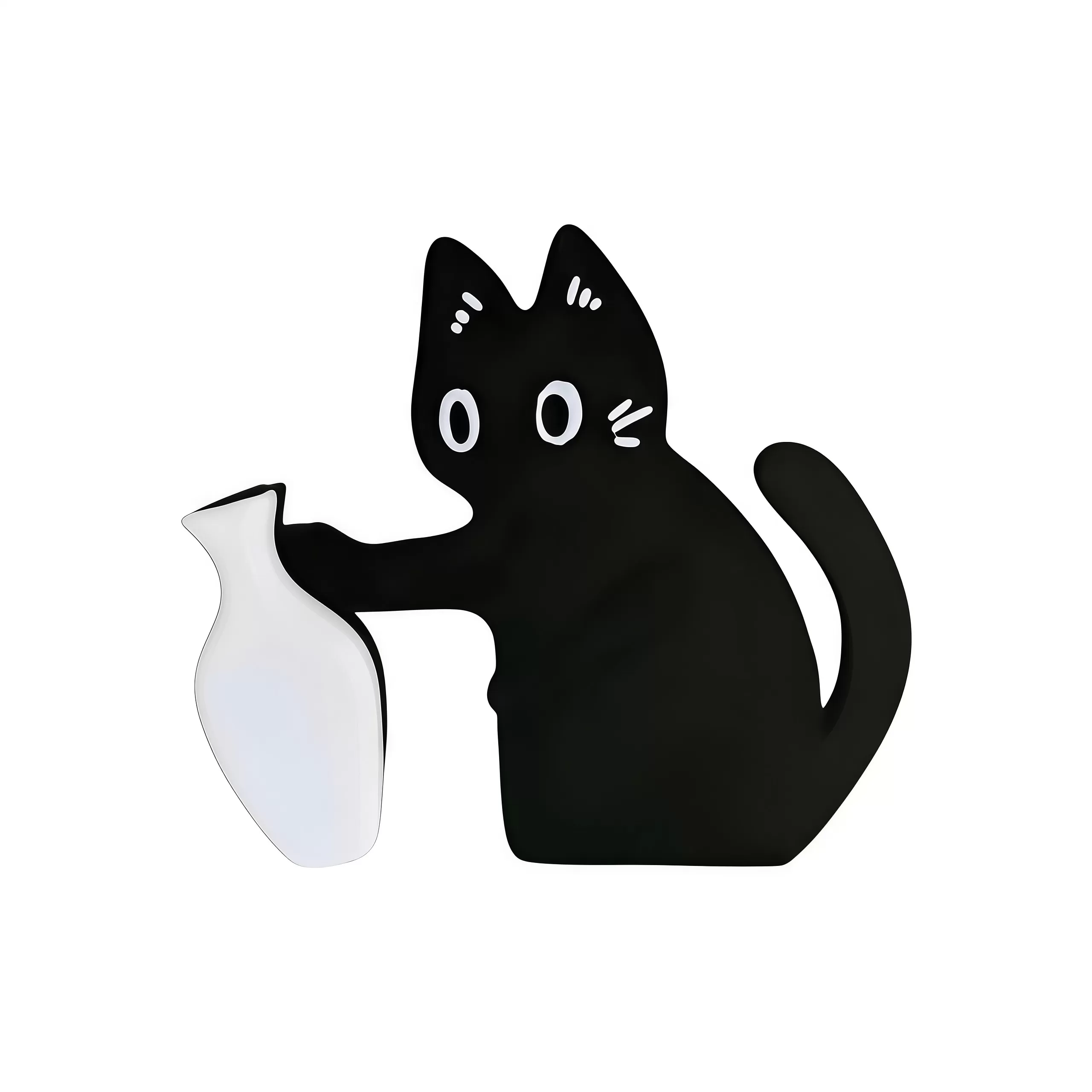 猫咪胡须收纳冰箱贴猫胡子毛发收集神器小猫推瓶子可爱立牌磁吸贴