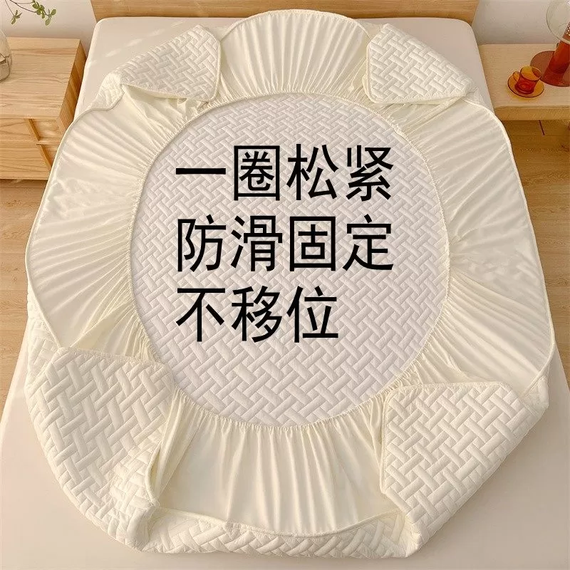 新款四季通用纯棉床笠夹棉床罩单件防滑全包床垫保护罩防尘床垫套