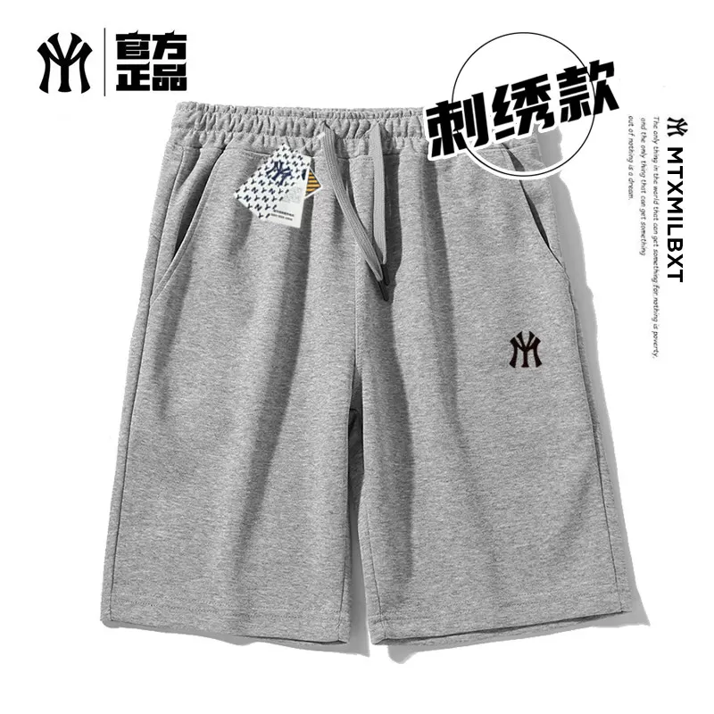 26夏季新款华棉洋基队潮牌印花短裤男女同款潮牌运动休闲五分裤2