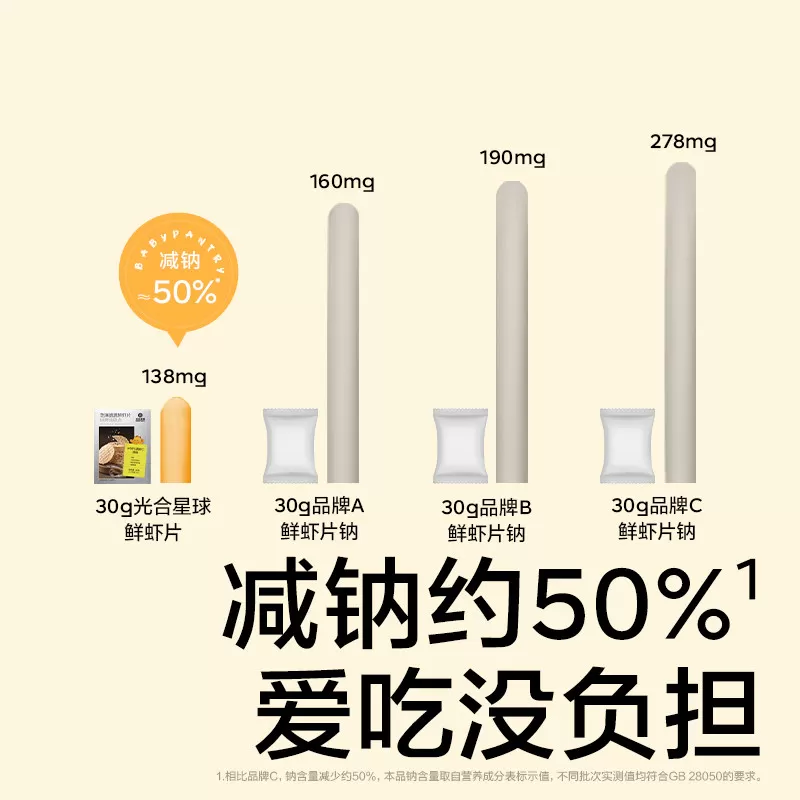 光合星球芝麻脆鲜虾片儿童零食磨牙棒无添加香精饼干赠婴儿辅食谱