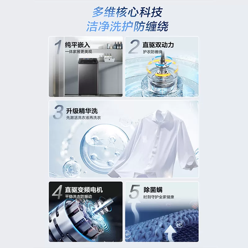 [双动力]海尔洗衣机以旧换新补贴10kg全自动家用精华洗直驱Max6