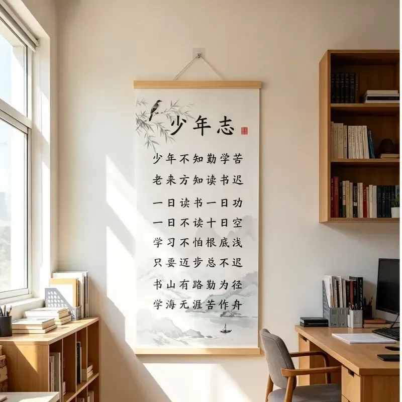 少年志书法字画家风家训挂画挂图不知勤学苦书法励志书房办公室