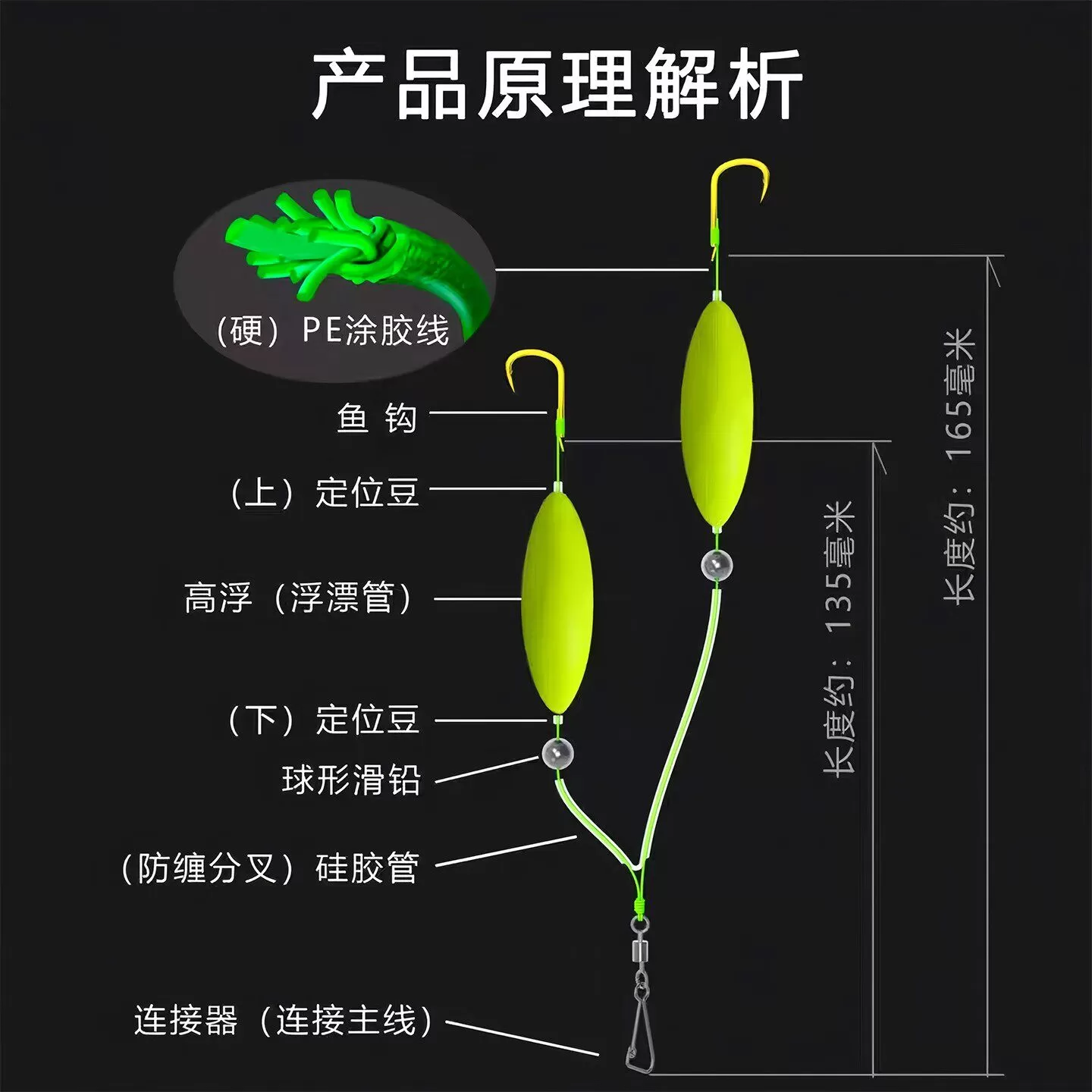 反底子线双钩跑铅抗走水双钩成品户外钓鱼伊势尼金海夕防挂底双钩