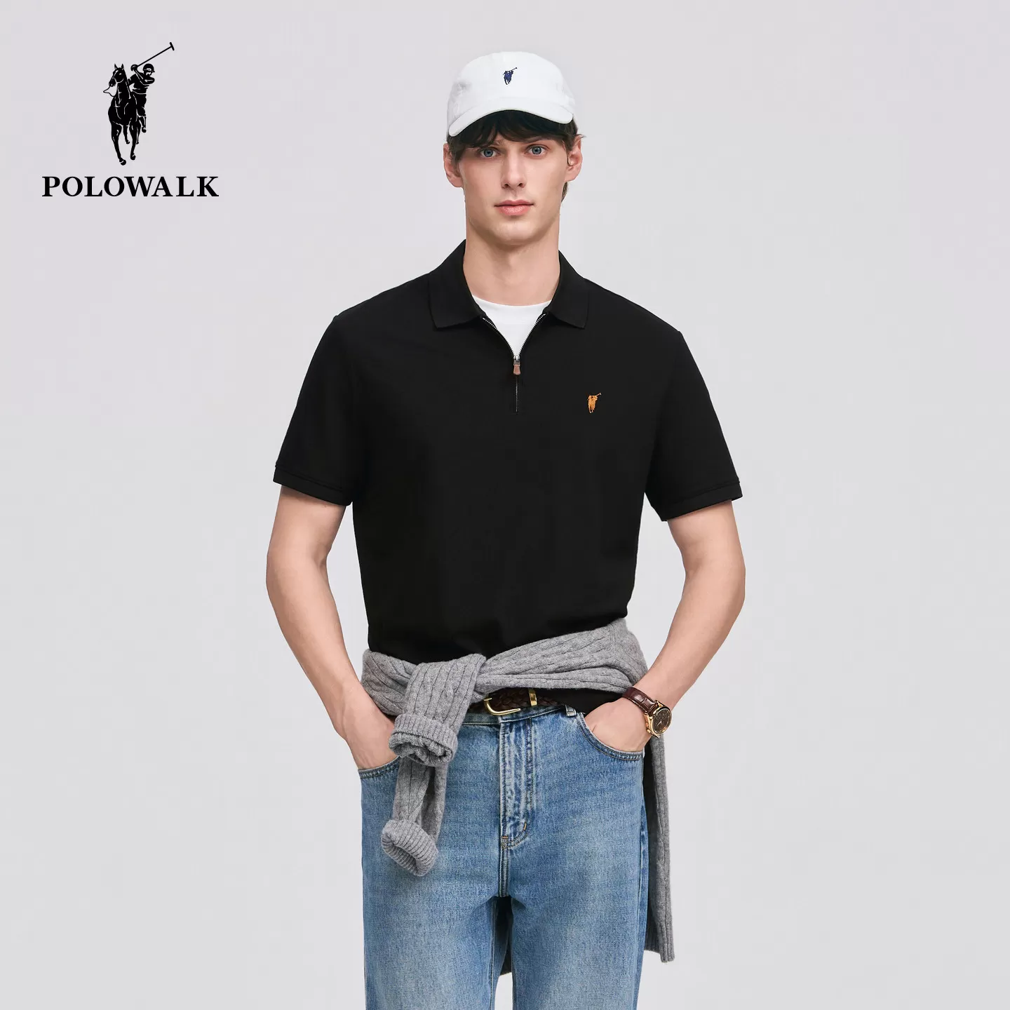 [凉感+吸湿速干]POLOWALK男式短袖POLO衫26夏季简约通勤防晒短袖