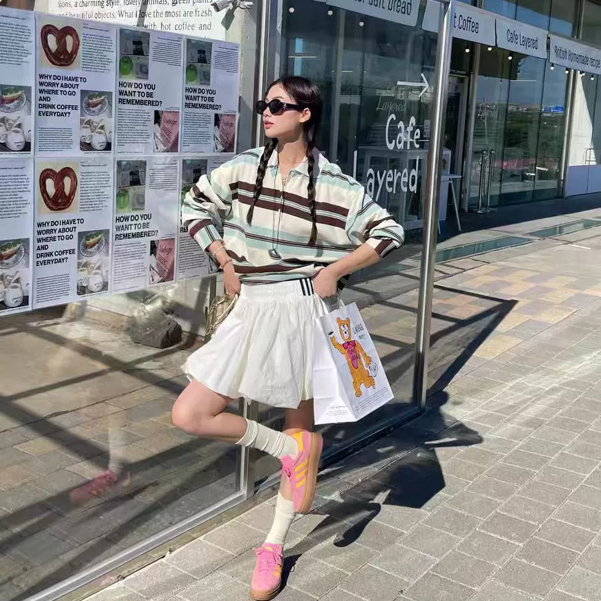 一折专区丨2026夏季新款黑色高腰花苞裙裤女休闲运动风显瘦蓬蓬裙