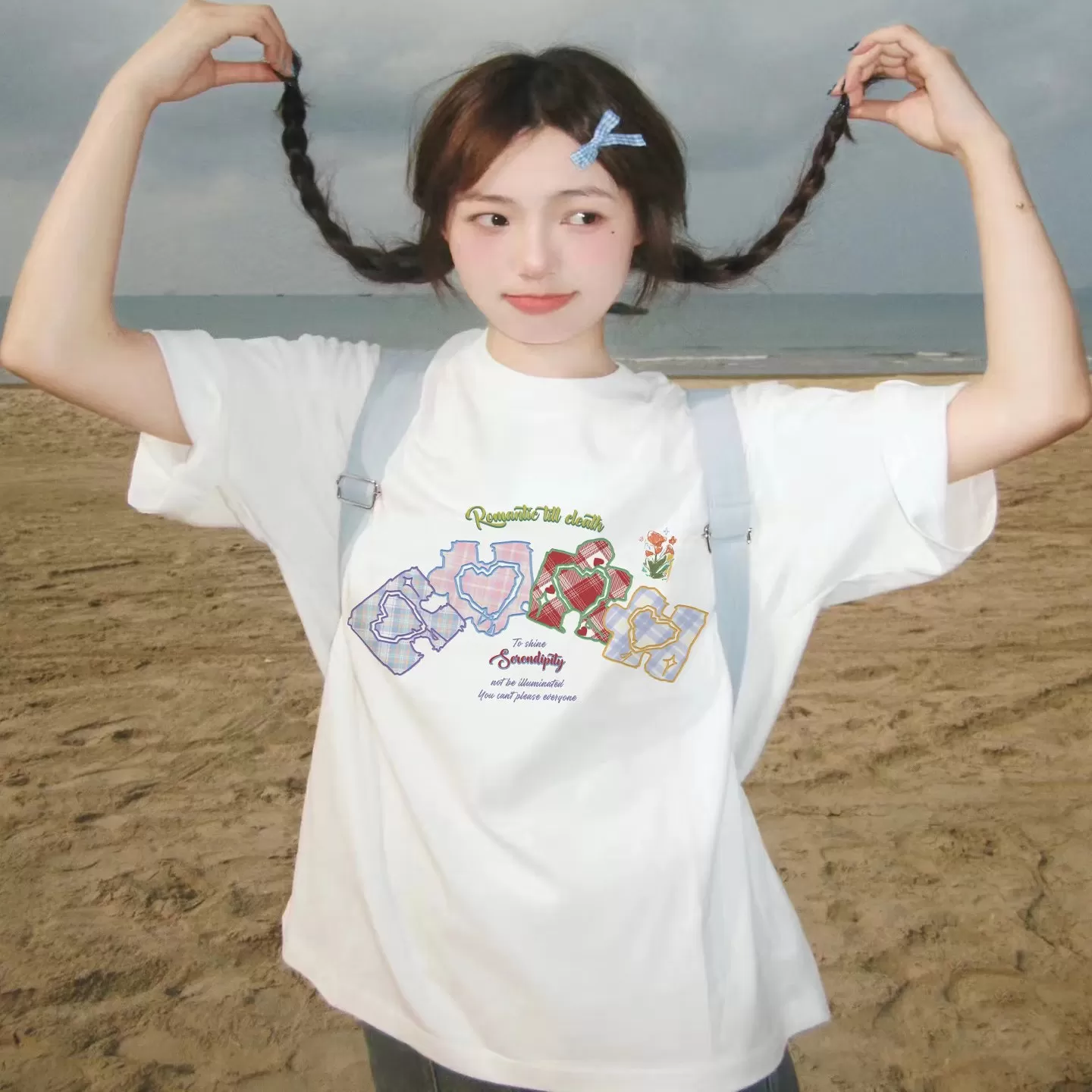 DISS BOOS 240G高克重重磅纯棉短袖t恤女男慵懒风设计感夏季上衣