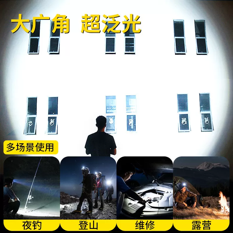 小野人2026新款强光头灯钓鱼专用超亮手电筒灯超长续航小时