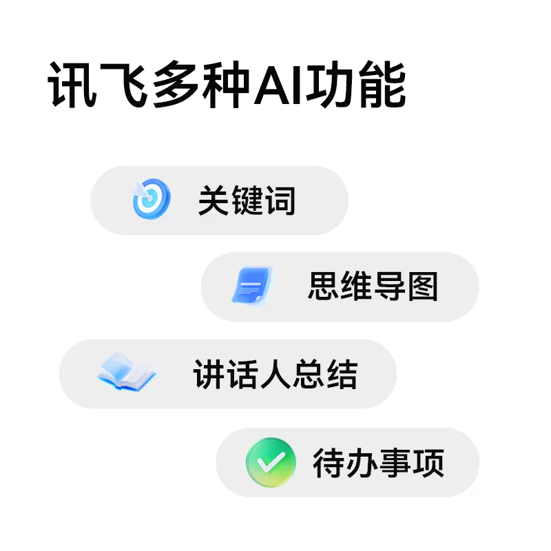 旗舰新品科大讯飞AI录音卡录音笔卡豆磁吸转文字开会神器非钉钉A1