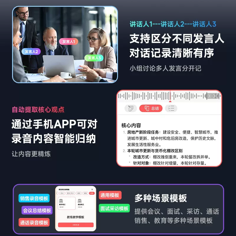 纽曼录音笔专业高清降噪蓝牙智能Ai设备学生律师用可转文字神器新