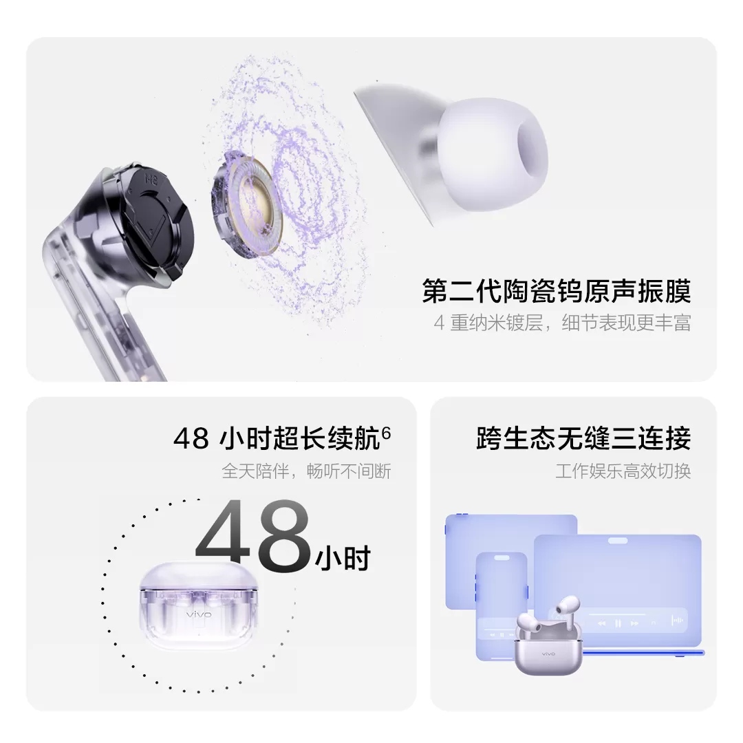 【下拉领淘金币补贴】vivo TWS 5降噪蓝牙耳机长续航新品