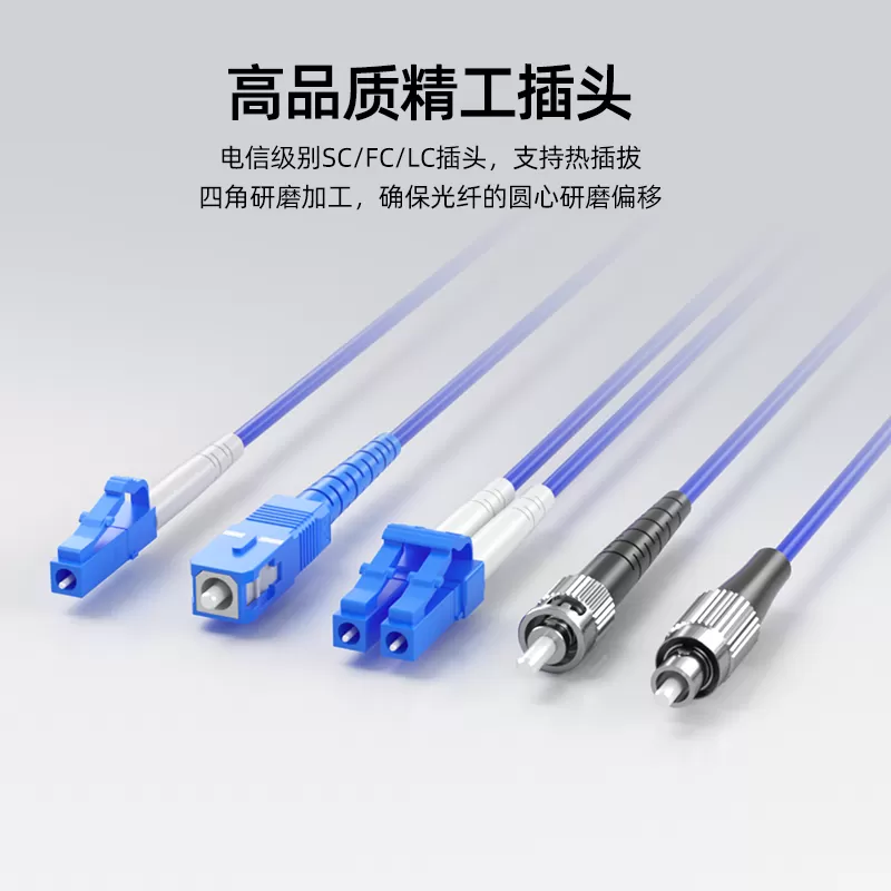 诺可信电信级铠装单模双芯光纤跳线防鼠咬网吧机房LC转SC-FC-ST多模单芯双芯四芯抗拉光缆室内尾纤