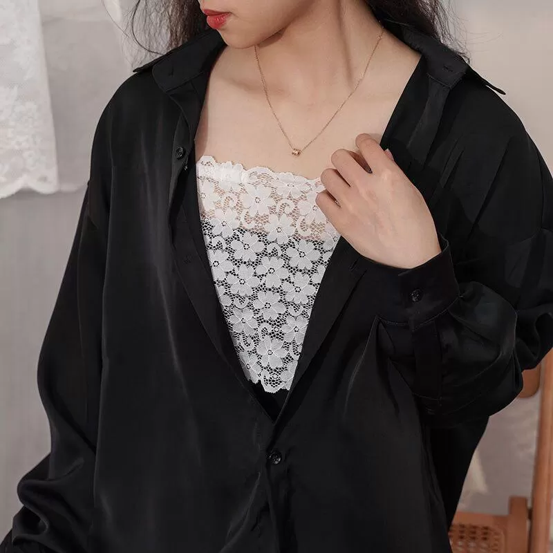 V领防走光神器一片式抹胸女蕾丝性感打底无痕内衣遮胸布胸挡夏季