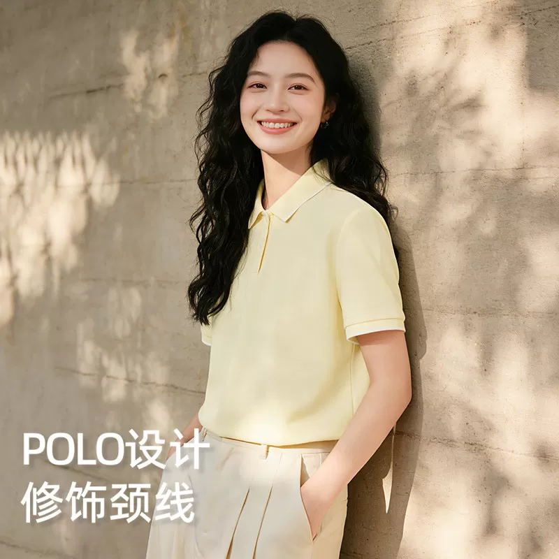 雪中飞抗菌短袖t恤女夏2026新款羽毛球服小个子运动宽松polo衫PC